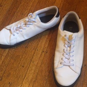H&M white sneakers, 12/46, non-leather